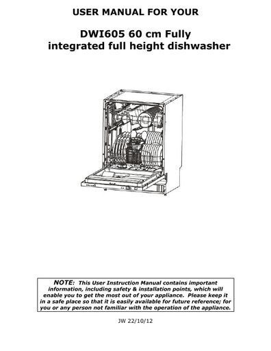 Baumatic DWI605 Dishwasher