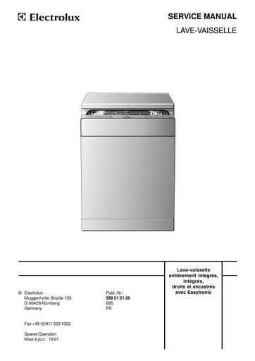 Electrolux LAVE-VAISSELLE SERVICE MANUAL