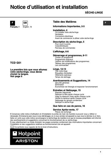 Hotpoint TCD G51 XB Dryer