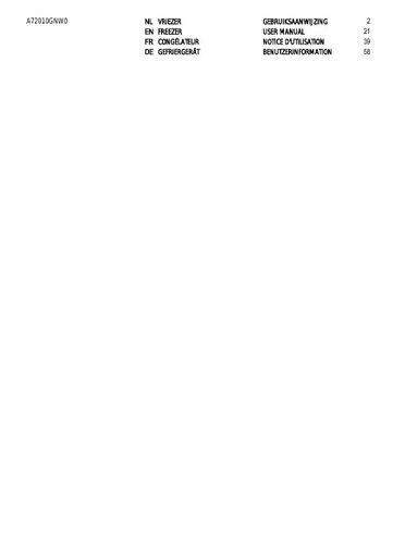 AEG A72010GNW0 Freezer