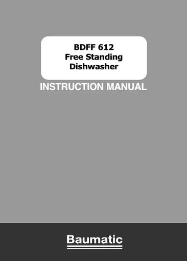 Baumatic BDFF612 Dishwasher