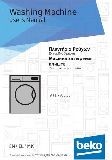 BEKO WTE 7500 B0 Washing Machine