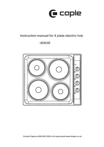 C603E Instruction manual