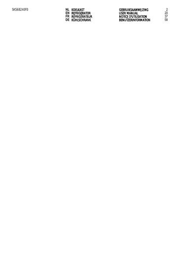 AEG SKS68240F0 Refrigerator User manual