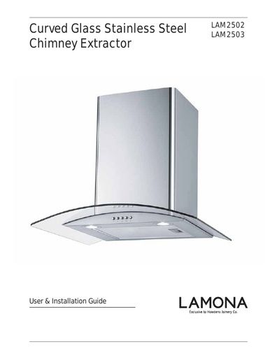 Lamona 60cm Curved Glass Chimney Extractor - LAM2502