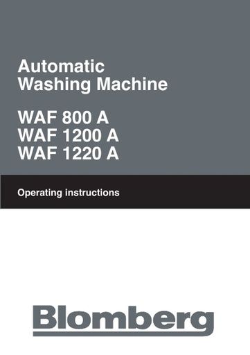 Blomberg WAF 800 A Washing Machine