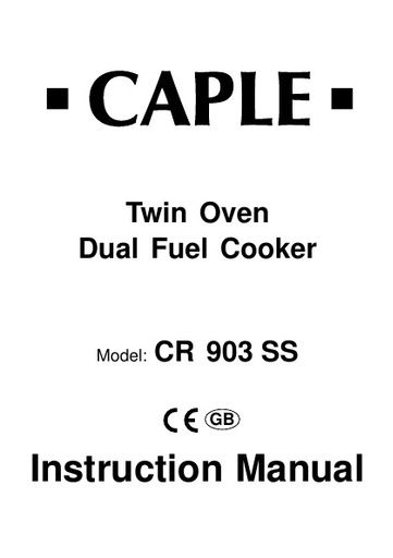 CR903SS Instruction manual