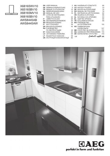 AEG X68165WV10 Cooker Hood User manual