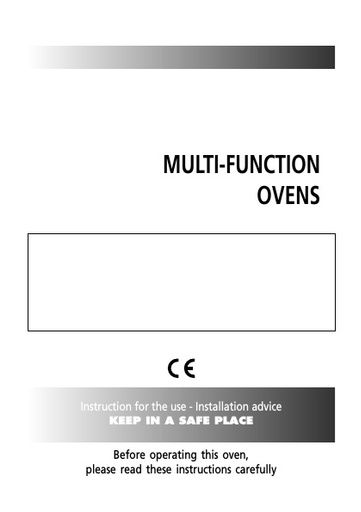 Multifunction ovens Instruction manual