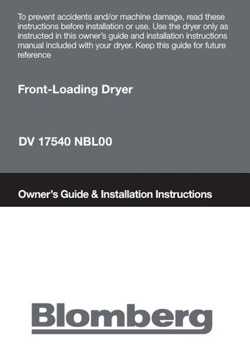 Blomberg DV 17540 NBL00 Dryer