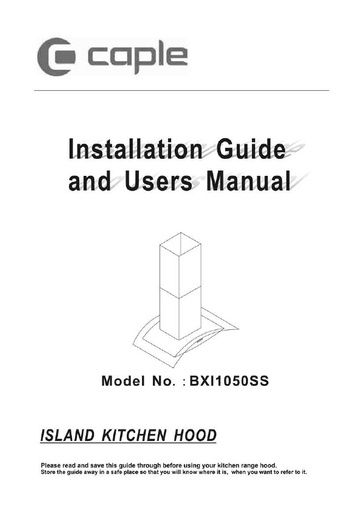 BXI1050SS Instruction manual