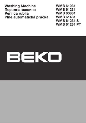 BEKO WMB 61231 PT Washing Machine