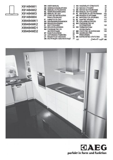 AEG X91484MI3 Cooker Hood User manual