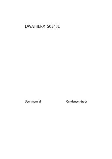 AEG T56840L Dryer User manual