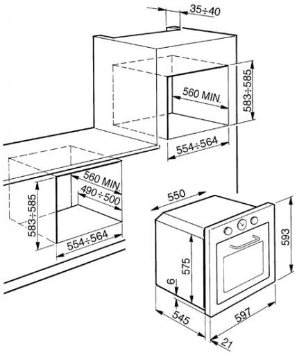SMEG F67-7 Technical drawing