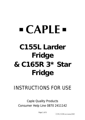 C155L C165R Instruction manual