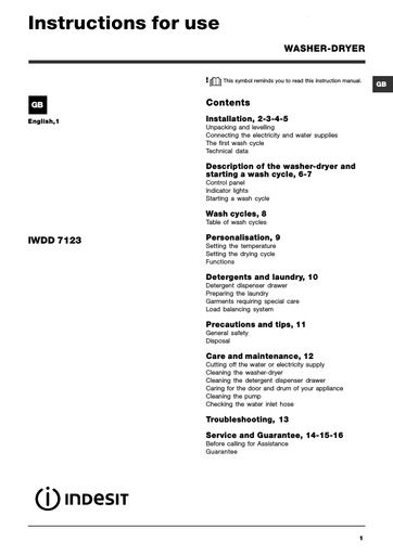 Indesit IWDD 7123 Washer Dryer