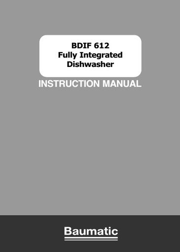 Baumatic BDIF612 Dishwasher