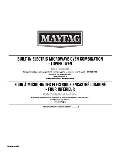 Maytag MMW7730DE Oven User Instructions