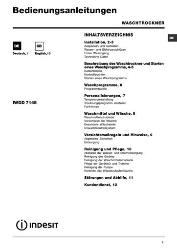 Indesit IWDD 7145 B Washer Dryer