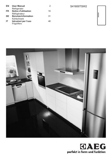AEG S41600TSW2 Refrigerator User manual