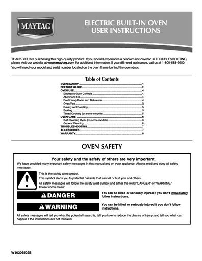 Maytag CWE5800ACS Oven
