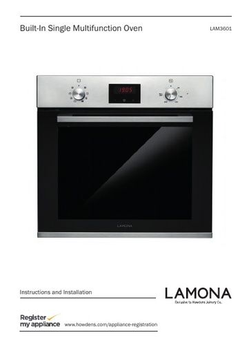 Lamona LAM3601 single multi-function oven Manuals