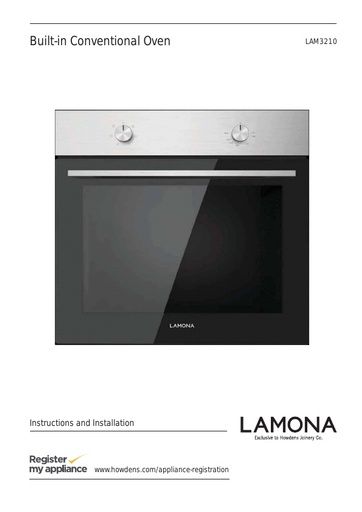 Lamona Single Conventional Oven - LAM3210 Manuals