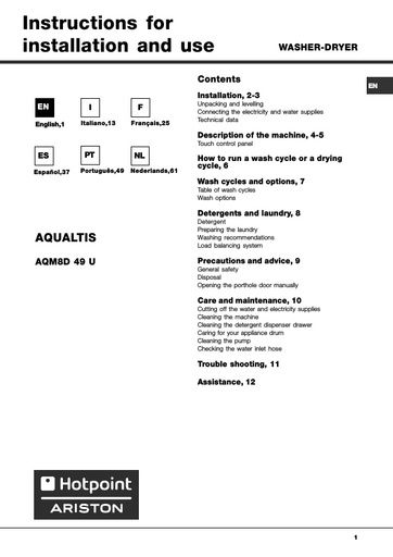 Hotpoint AQM8D 49 U Washer Dryer