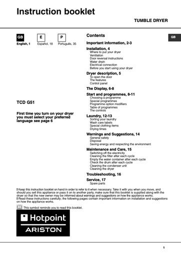 Hotpoint TCD G51 XB K Dryer