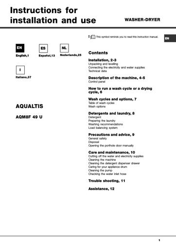 Hotpoint AQM8F 49 U Washer Dryer