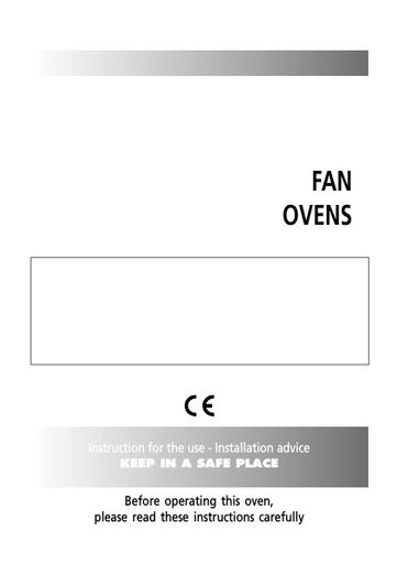 Caple fan ovens Instruction manual