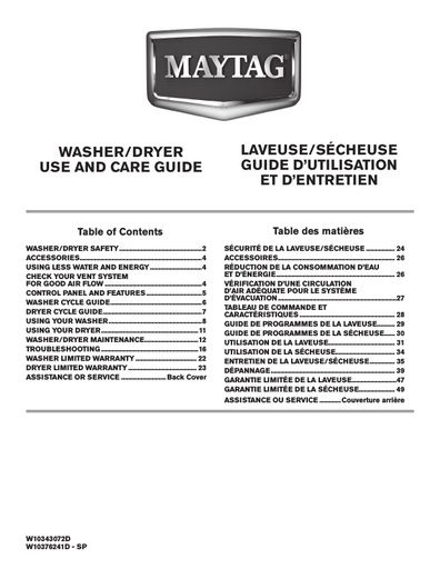 Maytag MET3800XW Washer Dryer