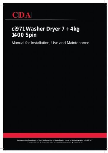 CDA CI971 Washer Dryer