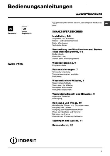 Indesit IWDD 7125 B Washer Dryer