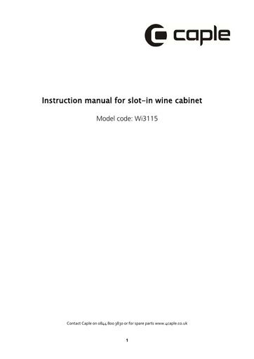 WI3115 Instruction manual