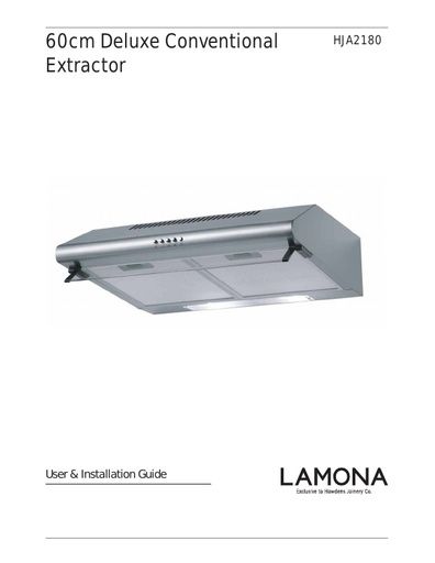 Lamona Stainless Steel Deluxe 60cm Conventional Extractor - HJA2180
