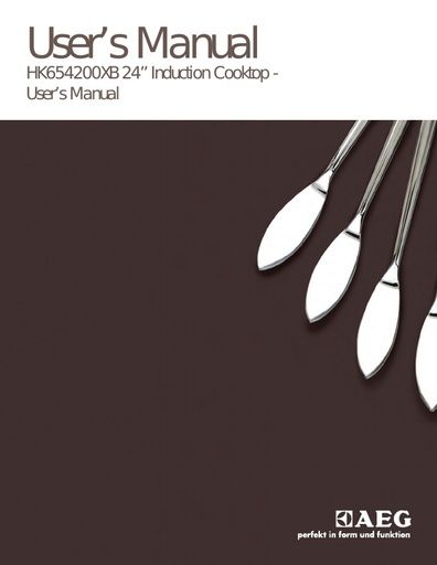 HK654200XB 24” Induction Cooktop User’s Manual