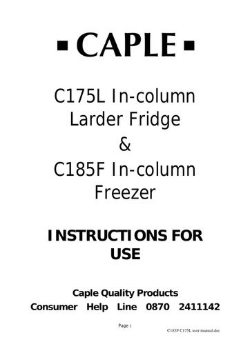 C185F C175L Instruction manual