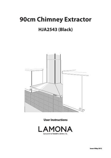 Lamona Black 90cm Chimney Extractor - HJA2543