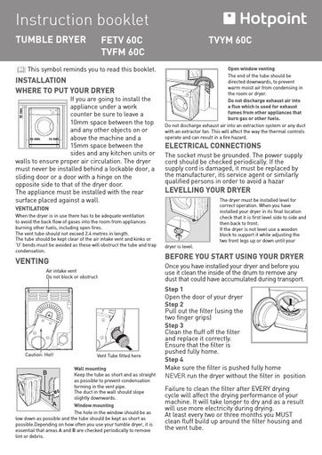 Hotpoint FETV 60C P Dryer