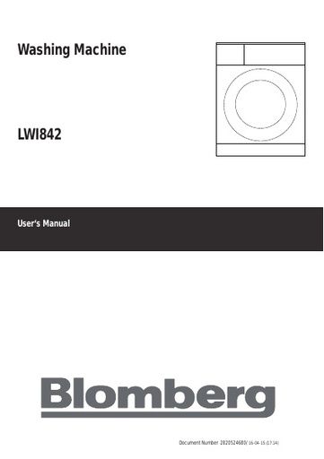 Blomberg LWI 842 Washing Machine