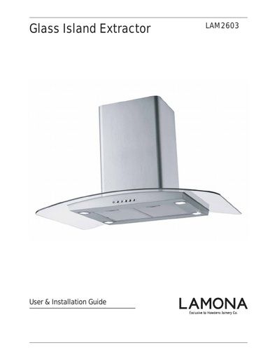 Lamona Stainless Steel and Glass Island Chimney Extractor - LAM2603