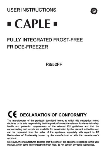 Ri552FF Instruction manual