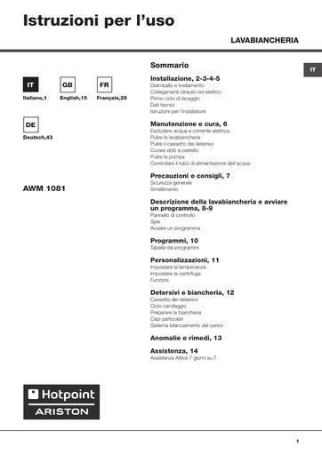 Hotpoint AWM 1081 Washing Machine